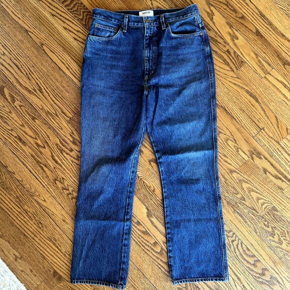 AGolde Blue Pinch Waist High Rise Kick Flare Jeans Size 29 - Picture 5 of 14